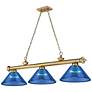 2_Cordon by Z-Lite Rubbed Brass 3 Light Billiard Light