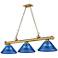 Cordon by Z-Lite Rubbed Brass 3 Light Billiard Light