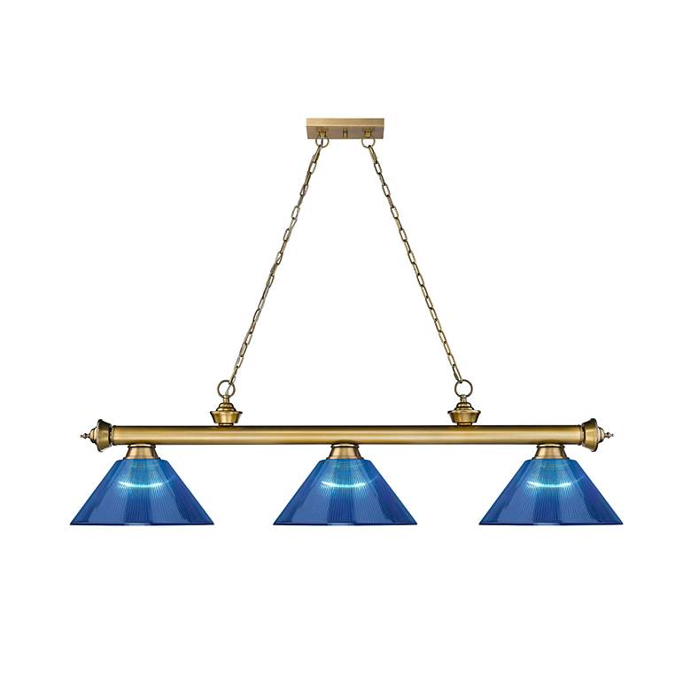 Image 5 Cordon by Z-Lite Rubbed Brass 3 Light Billiard Light more views