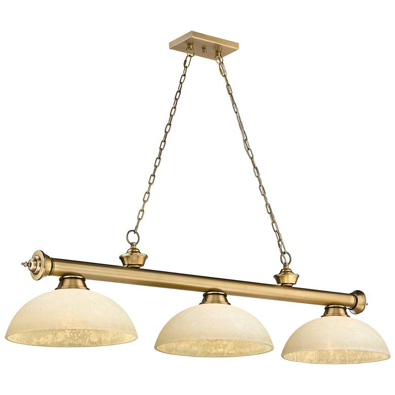 Image 1 Cordon by Z-Lite Rubbed Brass 3 Light Billiard Light