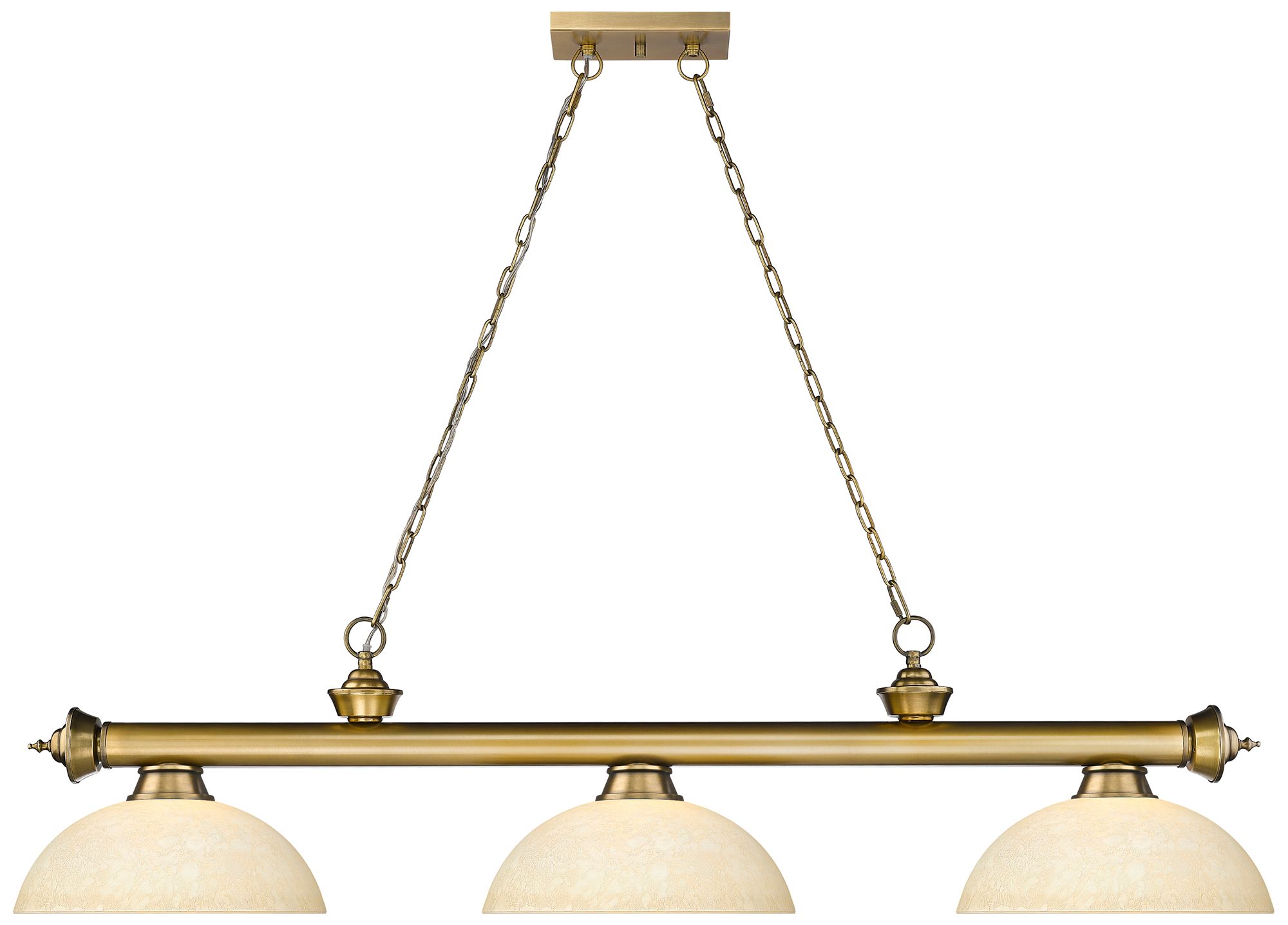 Image 3 Cordon by Z-Lite Rubbed Brass 3 Light Billiard Light more views
