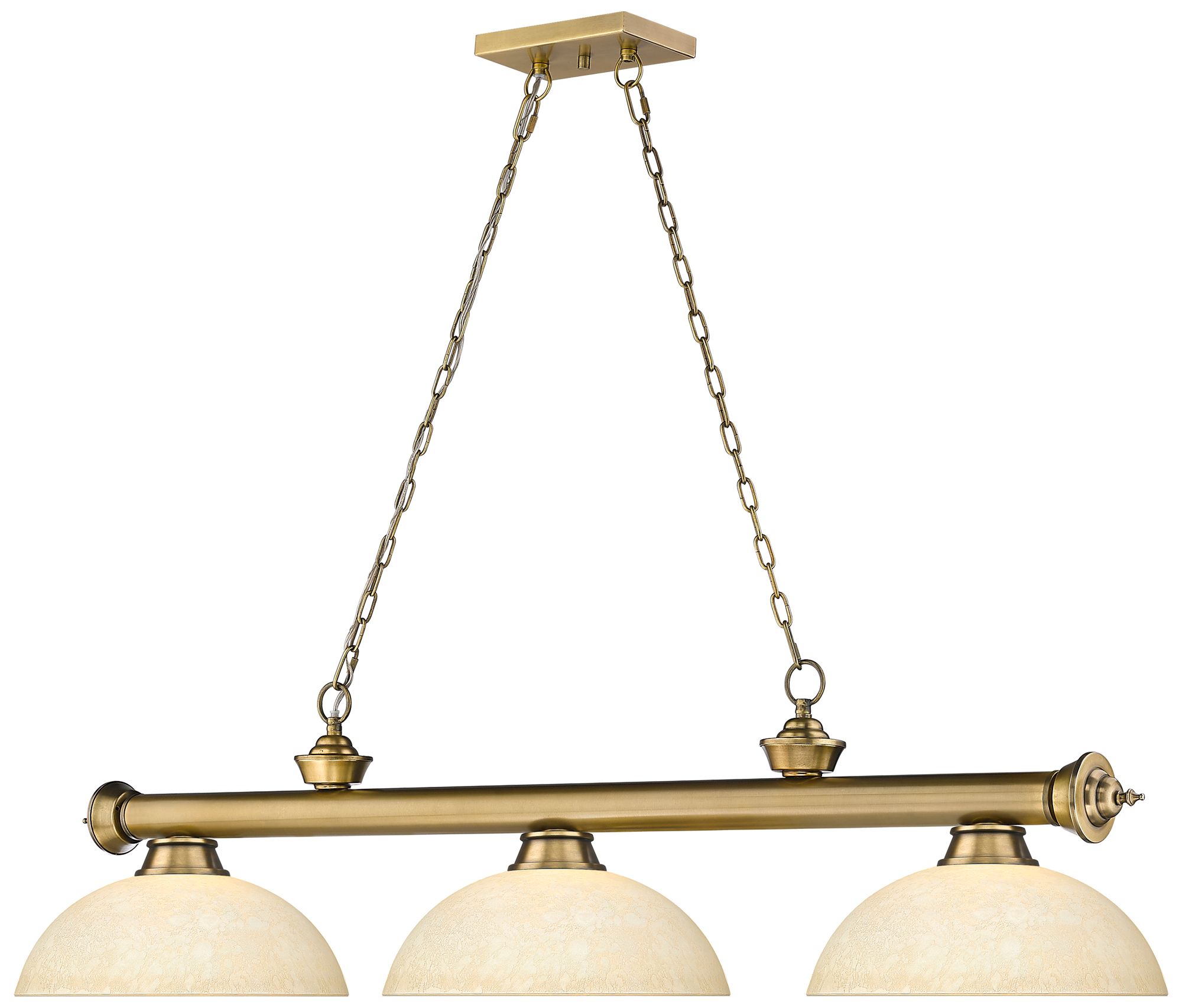 Image 4 Cordon by Z-Lite Rubbed Brass 3 Light Billiard Light more views
