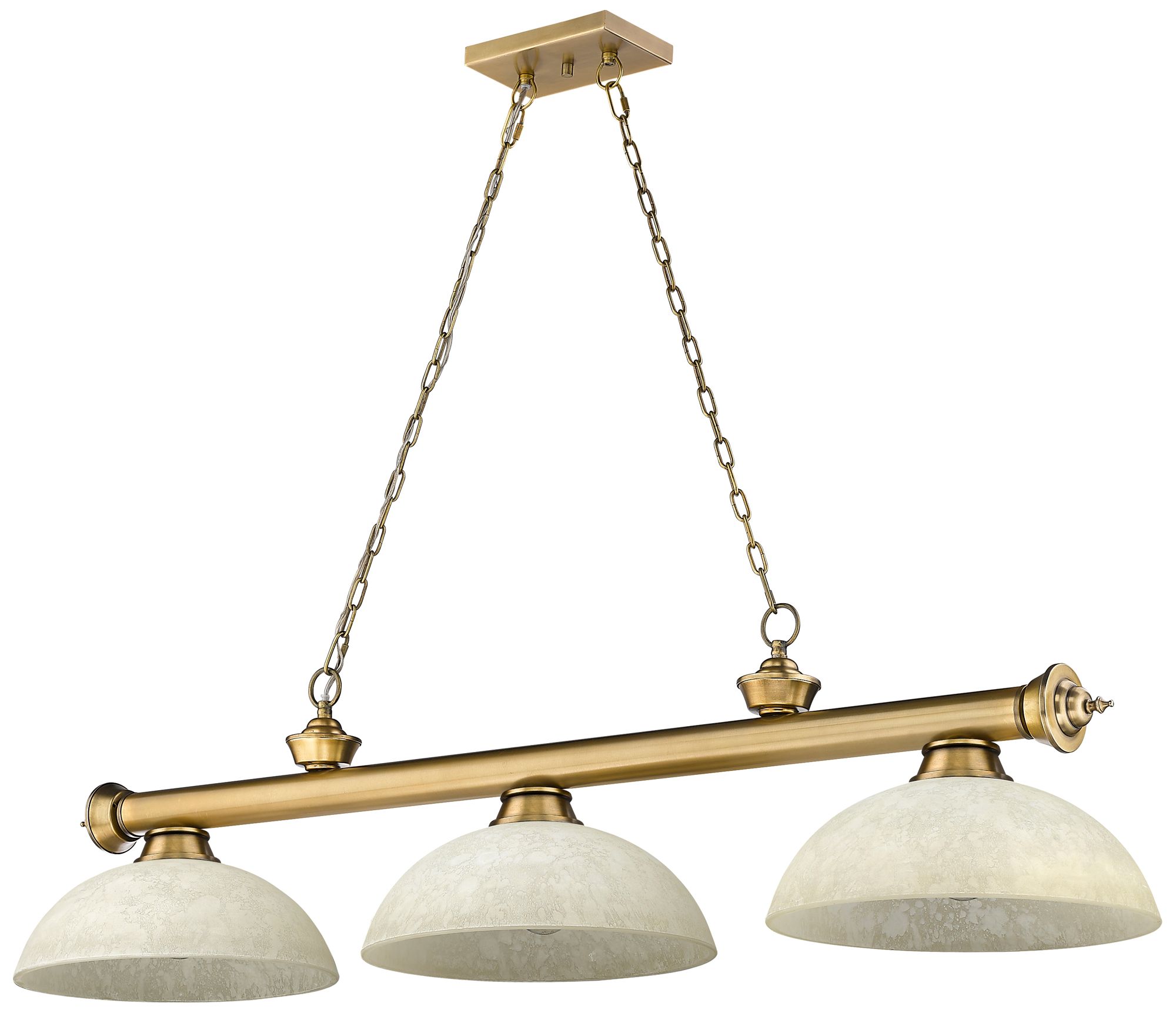 Image 5 Cordon by Z-Lite Rubbed Brass 3 Light Billiard Light more views