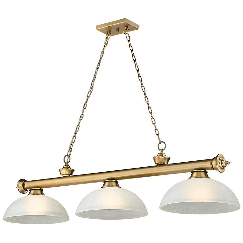 Image 2 Cordon by Z-Lite Rubbed Brass 3 Light Billiard Light