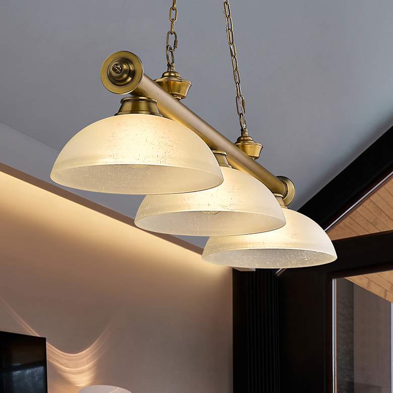 Image 1 Cordon by Z-Lite Rubbed Brass 3 Light Billiard Light