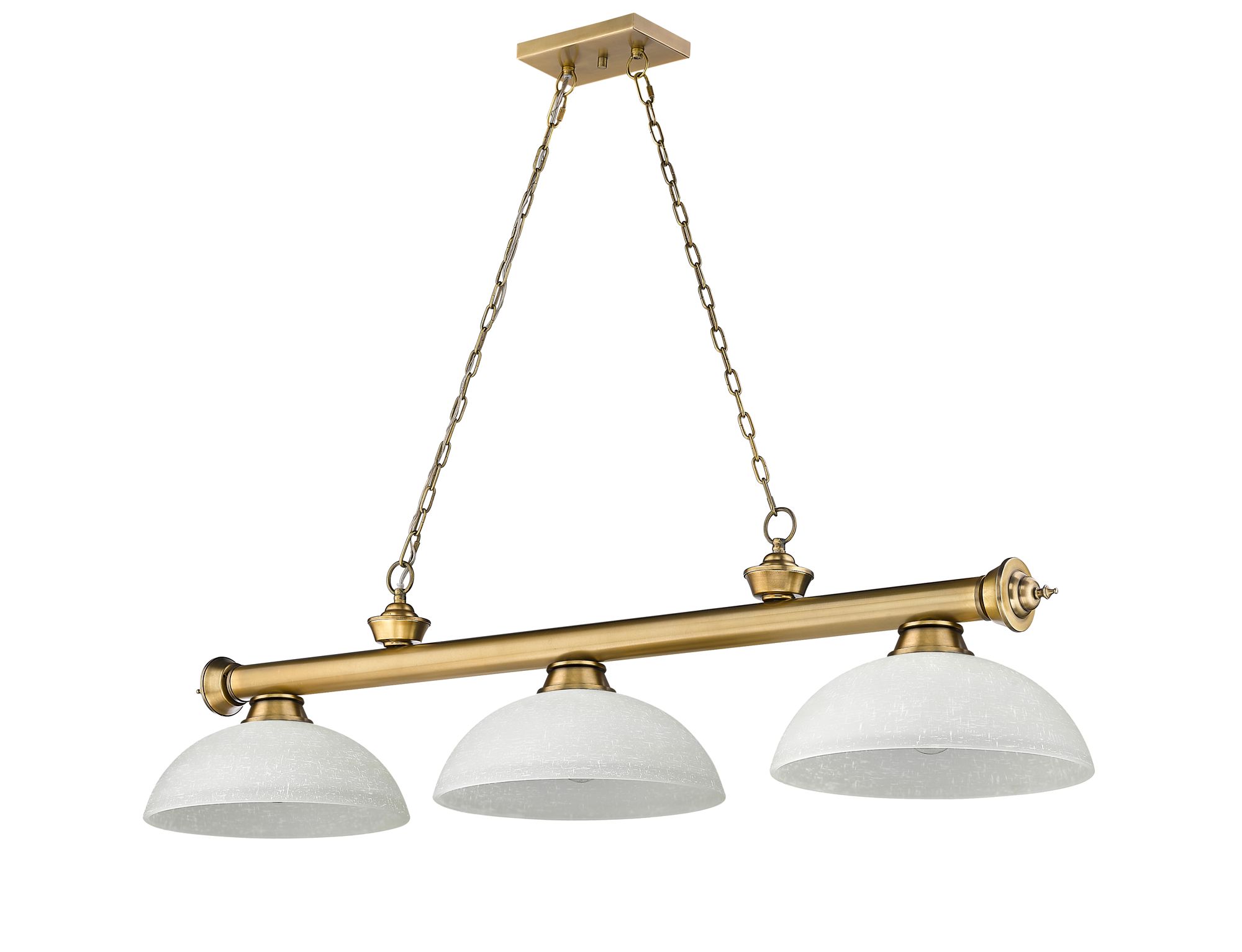 Cordon by Z-Lite Rubbed Brass 3 Light Billiard Light