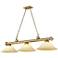 Cordon by Z-Lite Rubbed Brass 3 Light Billiard Light