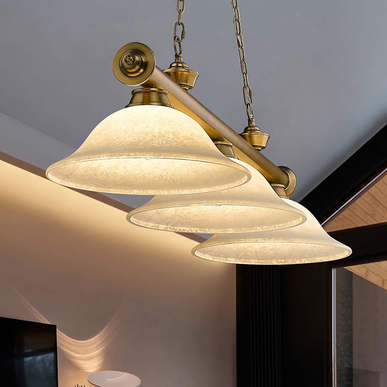 Image 1 Cordon by Z-Lite Rubbed Brass 3 Light Billiard Light