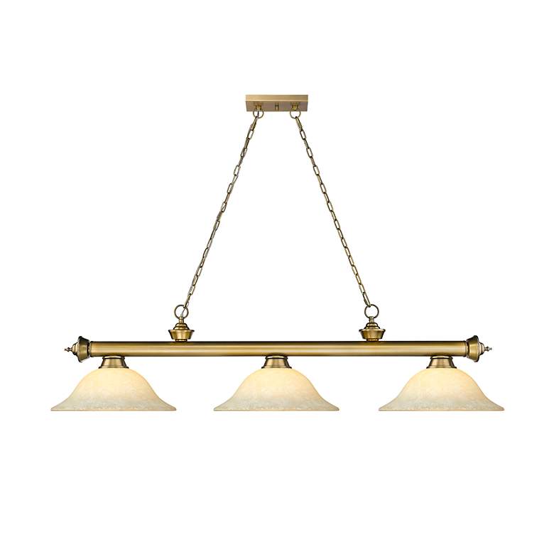 Image 5 Cordon by Z-Lite Rubbed Brass 3 Light Billiard Light more views