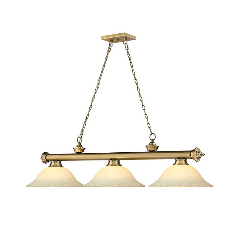 Image 6 Cordon by Z-Lite Rubbed Brass 3 Light Billiard Light more views