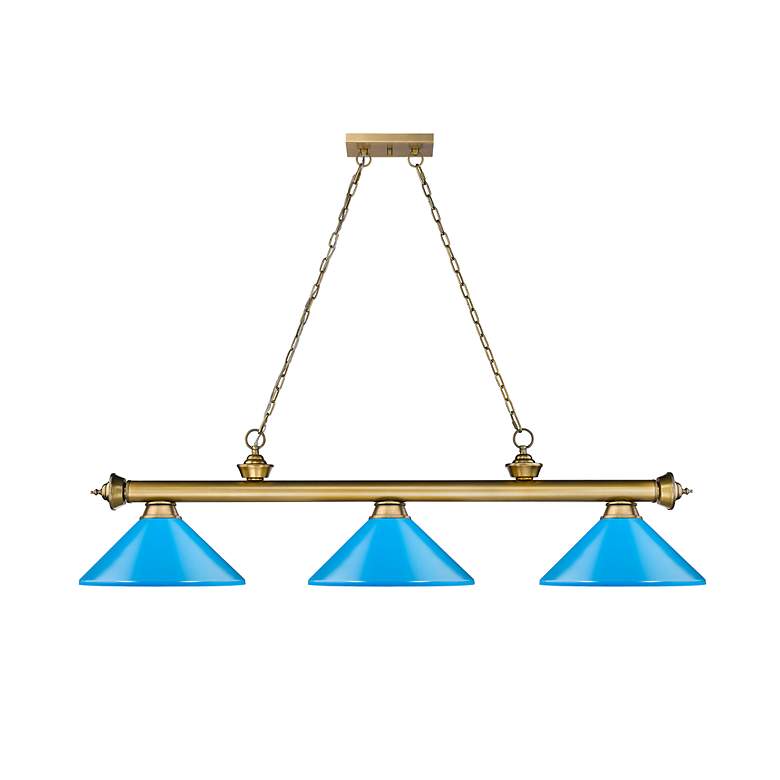 Image 5 Cordon by Z-Lite Rubbed Brass 3 Light Billiard Light more views