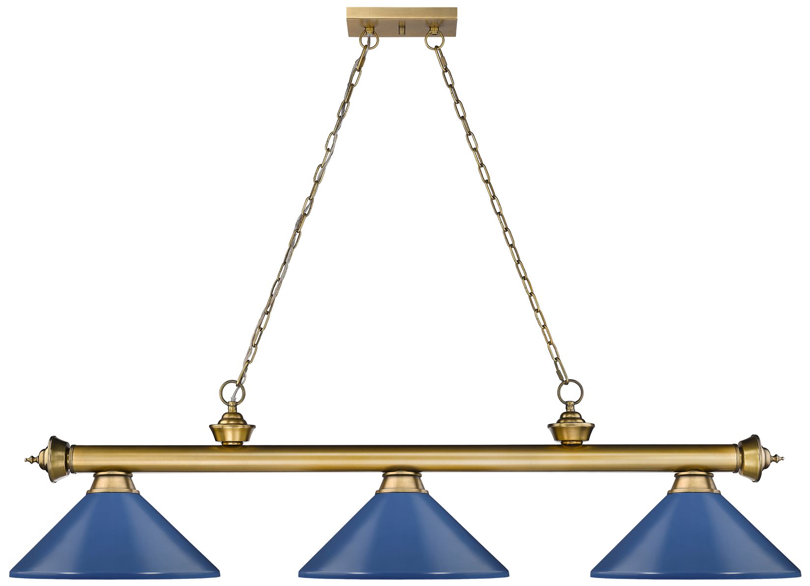 Image 4 Cordon by Z-Lite Rubbed Brass 3 Light Billiard Light more views