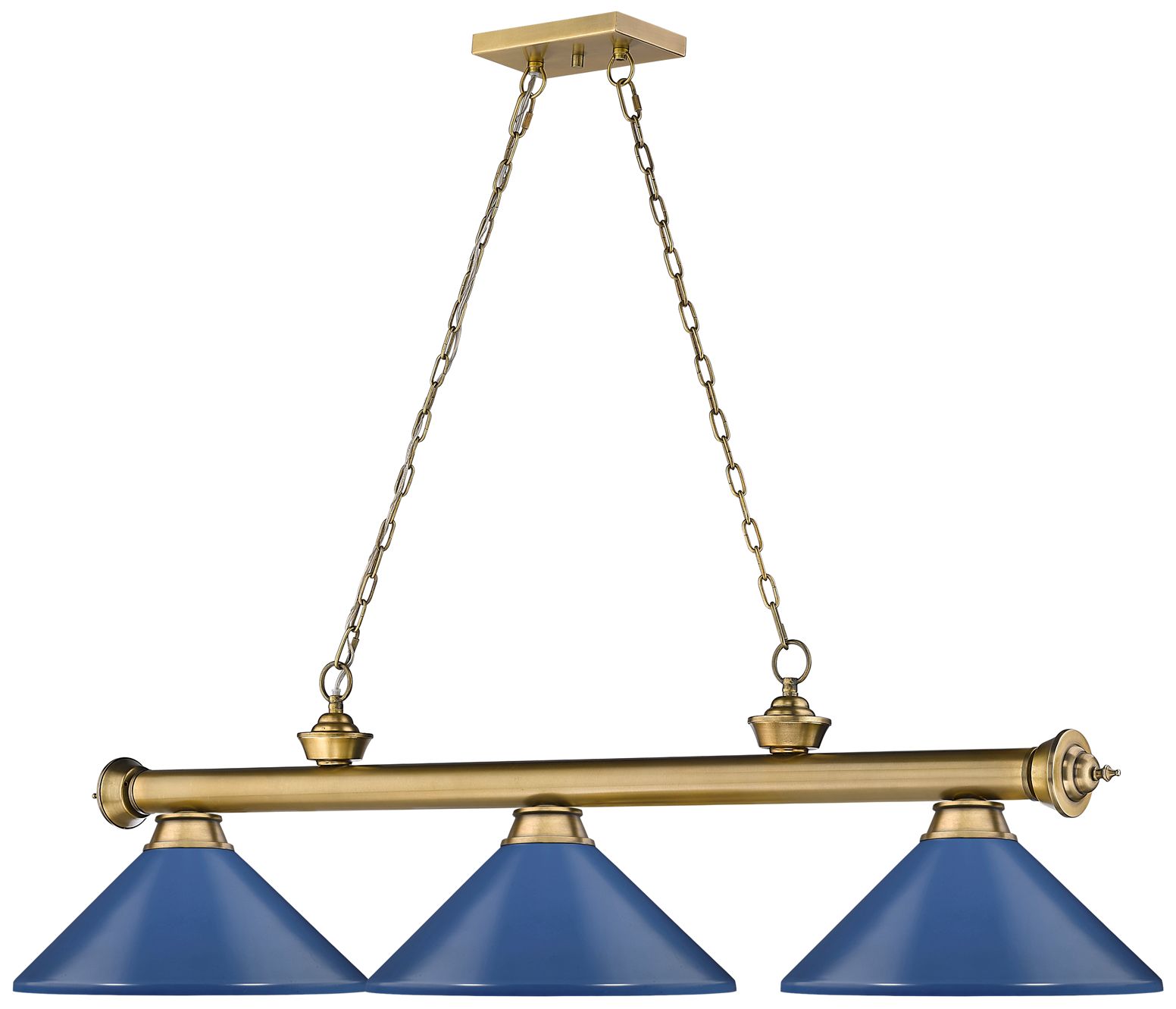 Image 5 Cordon by Z-Lite Rubbed Brass 3 Light Billiard Light more views