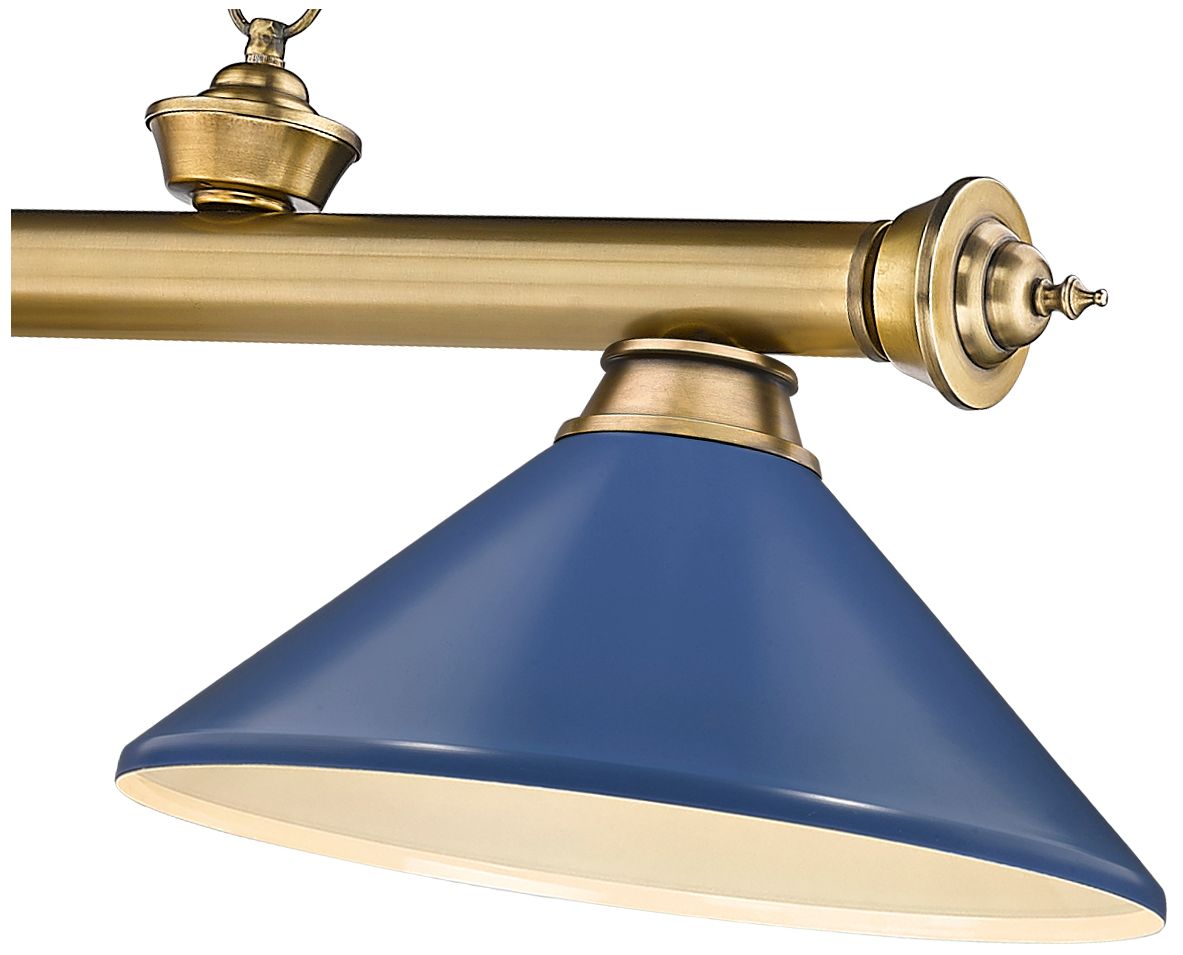 Image 6 Cordon by Z-Lite Rubbed Brass 3 Light Billiard Light more views