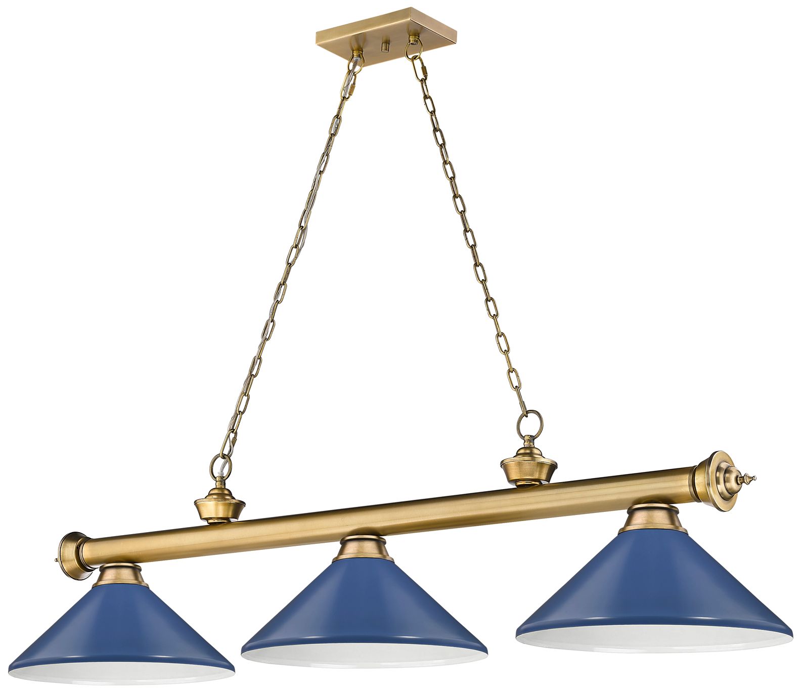 Image 7 Cordon by Z-Lite Rubbed Brass 3 Light Billiard Light more views