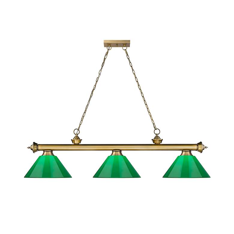 Image 5 Cordon by Z-Lite Rubbed Brass 3 Light Billiard Light more views
