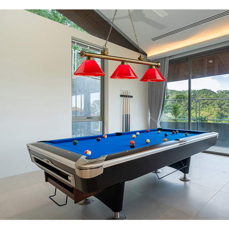 Image 4 Cordon by Z-Lite Rubbed Brass 3 Light Billiard Light more views