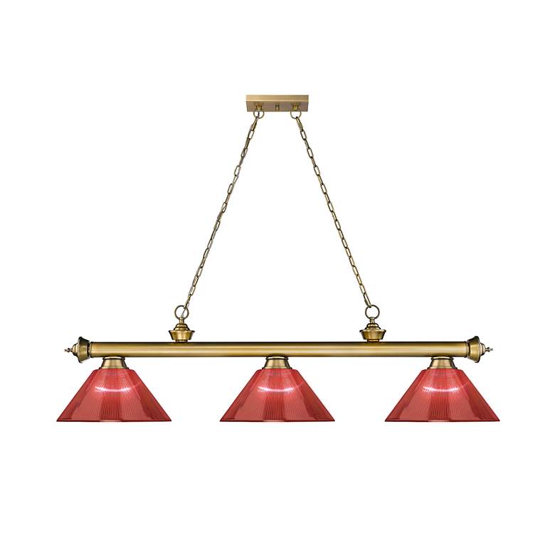 Image 5 Cordon by Z-Lite Rubbed Brass 3 Light Billiard Light more views