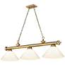 3_Cordon by Z-Lite Rubbed Brass 3 Light Billiard Light