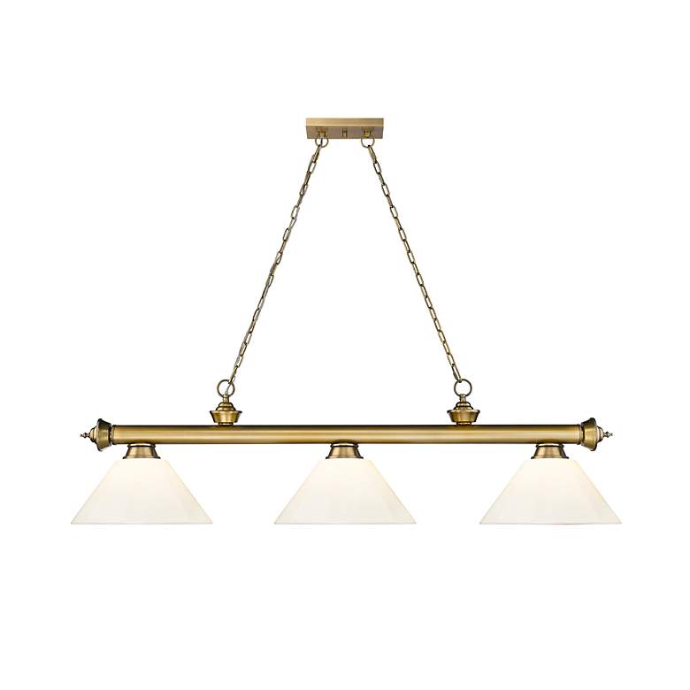 Image 6 Cordon by Z-Lite Rubbed Brass 3 Light Billiard Light more views