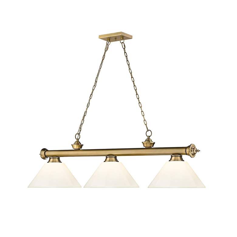 Image 7 Cordon by Z-Lite Rubbed Brass 3 Light Billiard Light more views