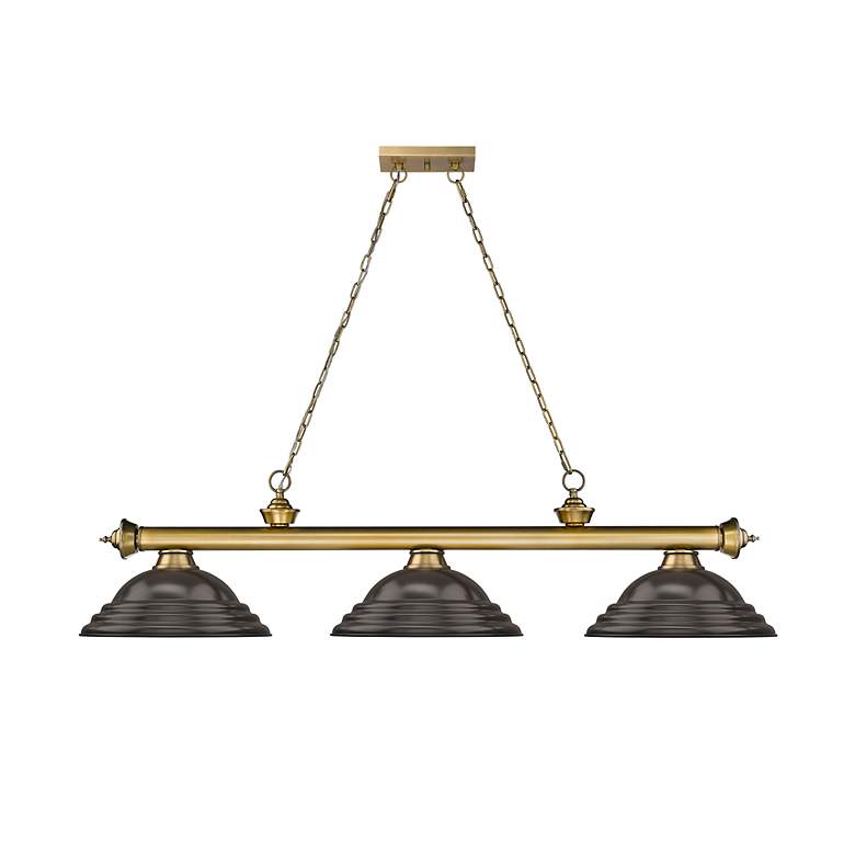 Image 5 Cordon by Z-Lite Rubbed Brass 3 Light Billiard Light more views