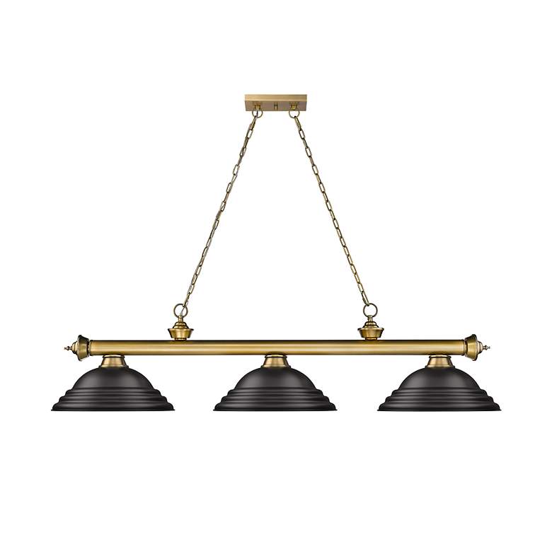 Image 5 Cordon by Z-Lite Rubbed Brass 3 Light Billiard Light more views