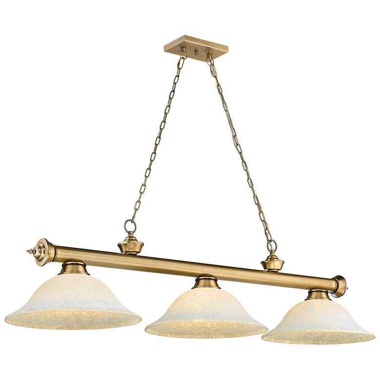 Image 1 Cordon by Z-Lite Rubbed Brass 3 Light Billiard Light