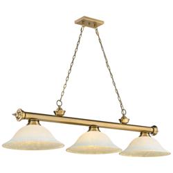 Cordon by Z-Lite Rubbed Brass 3 Light Billiard Light