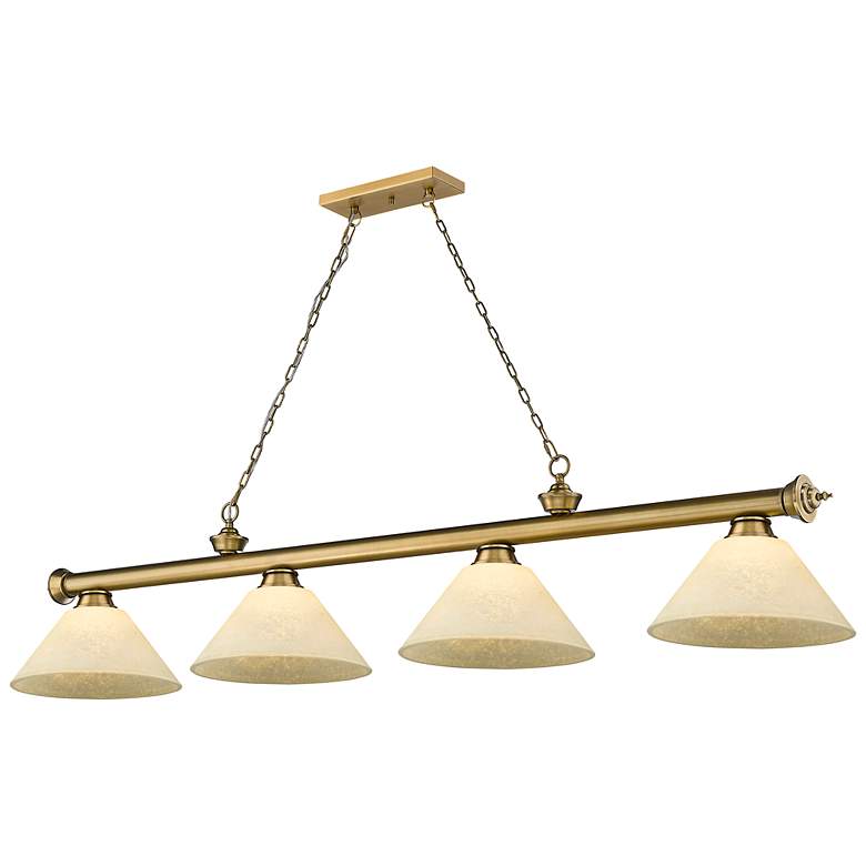 Image 2 Cordon by Z-Lite Rubbed Brass 4 Light Billiard Light