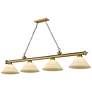 2_Cordon by Z-Lite Rubbed Brass 4 Light Billiard Light