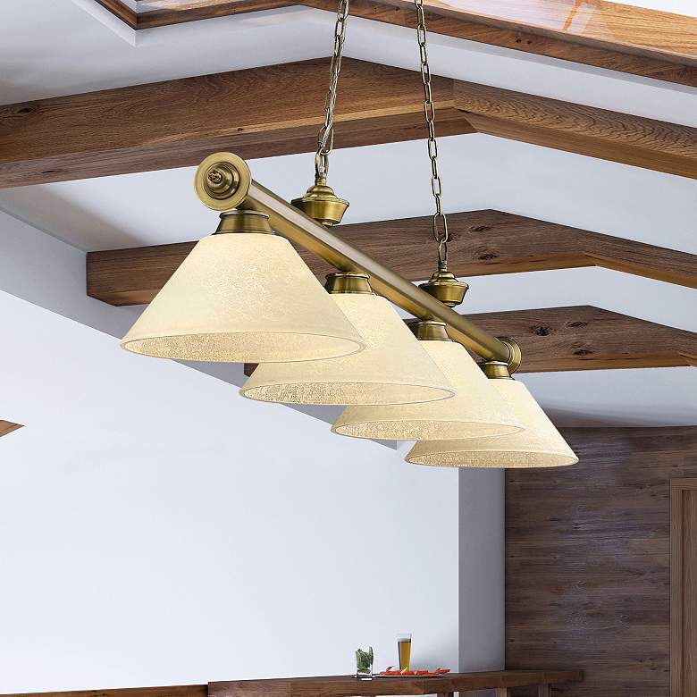 Image 1 Cordon by Z-Lite Rubbed Brass 4 Light Billiard Light