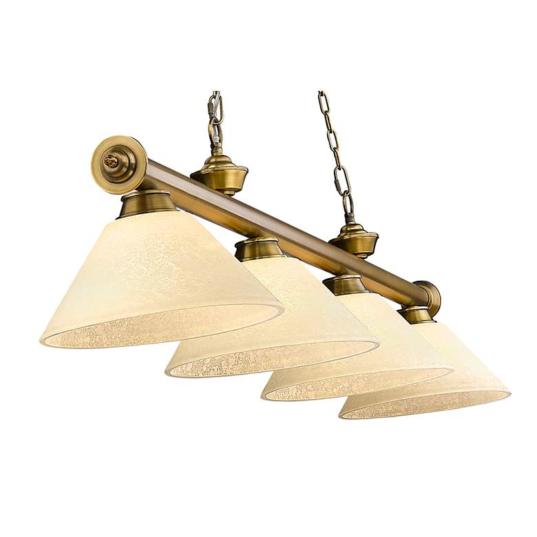 Image 7 Cordon by Z-Lite Rubbed Brass 4 Light Billiard Light more views