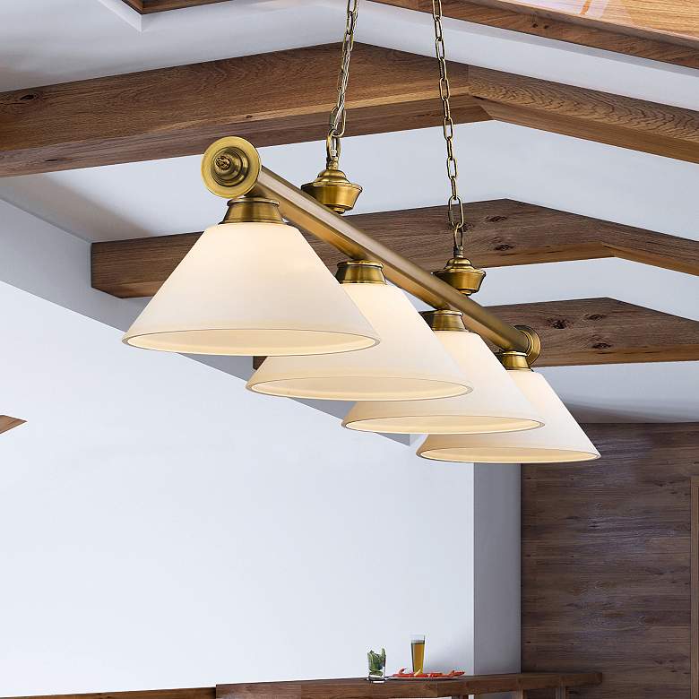 Image 1 Cordon by Z-Lite Rubbed Brass 4 Light Billiard Light