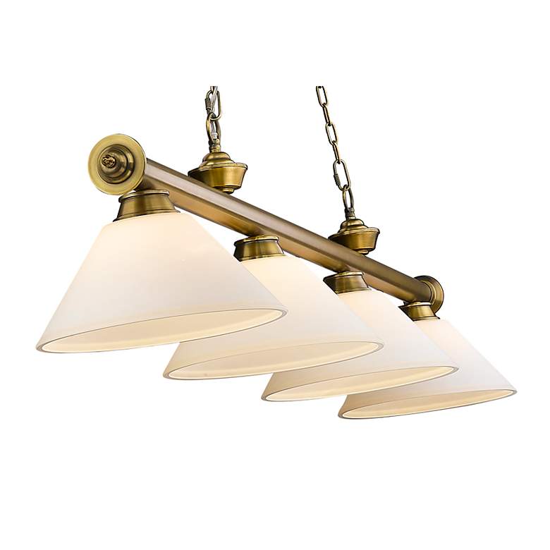Image 7 Cordon by Z-Lite Rubbed Brass 4 Light Billiard Light more views