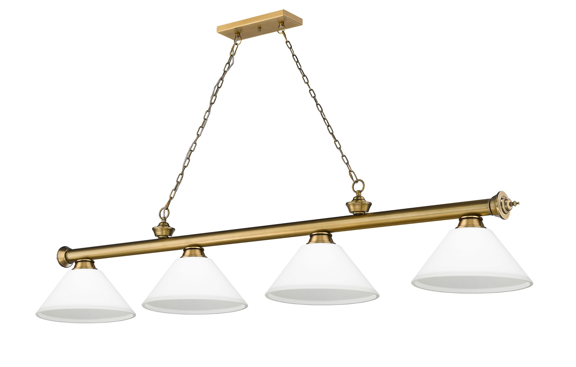 Cordon by Z-Lite Rubbed Brass 4 Light Billiard Light