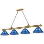 2_Cordon by Z-Lite Rubbed Brass 4 Light Billiard Light