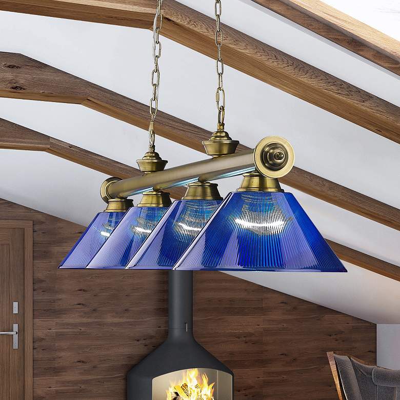 Image 1 Cordon by Z-Lite Rubbed Brass 4 Light Billiard Light