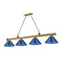 Cordon by Z-Lite Rubbed Brass 4 Light Billiard Light