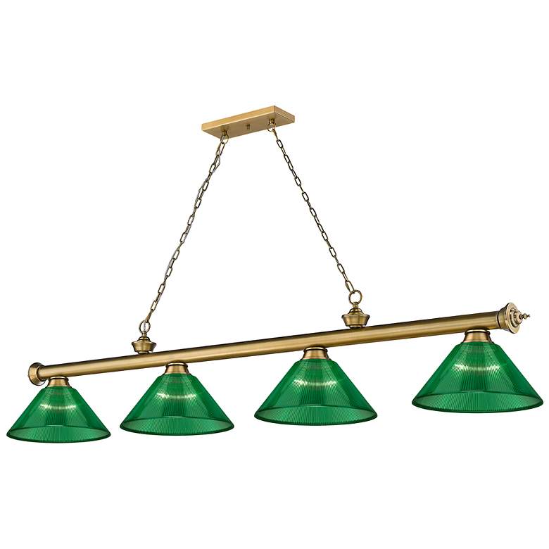 Image 2 Cordon by Z-Lite Rubbed Brass 4 Light Billiard Light