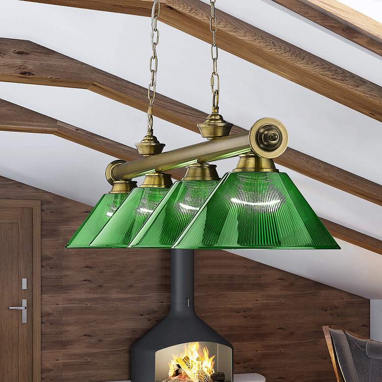 Image 1 Cordon by Z-Lite Rubbed Brass 4 Light Billiard Light