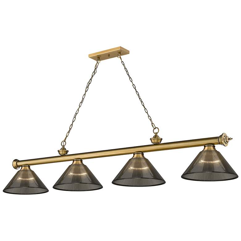 Image 2 Cordon by Z-Lite Rubbed Brass 4 Light Billiard Light