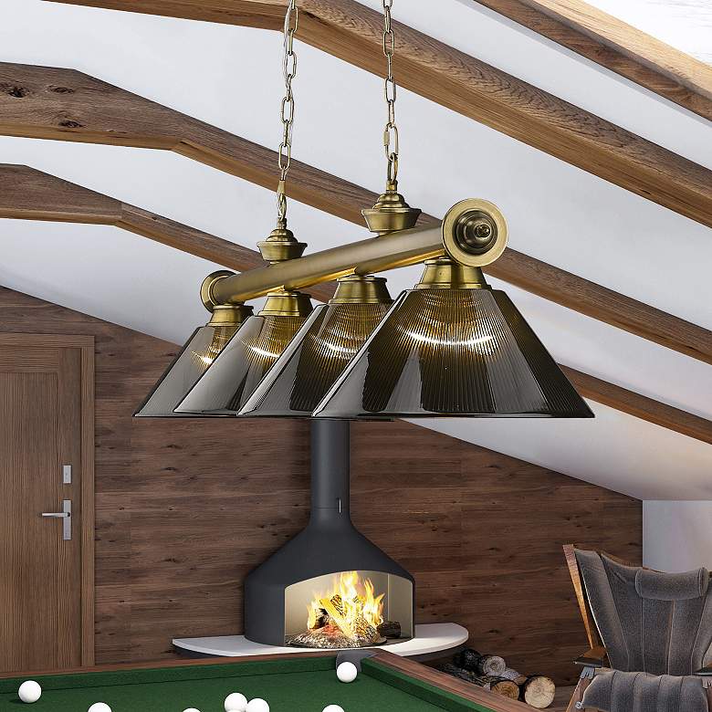 Image 1 Cordon by Z-Lite Rubbed Brass 4 Light Billiard Light