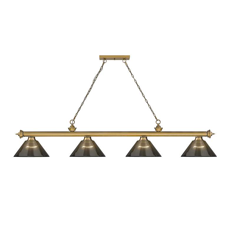 Image 5 Cordon by Z-Lite Rubbed Brass 4 Light Billiard Light more views