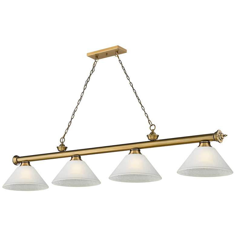 Image 2 Cordon by Z-Lite Rubbed Brass 4 Light Billiard Light