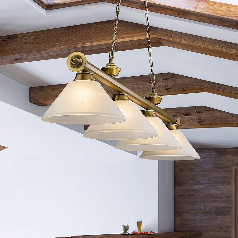 Image 1 Cordon by Z-Lite Rubbed Brass 4 Light Billiard Light