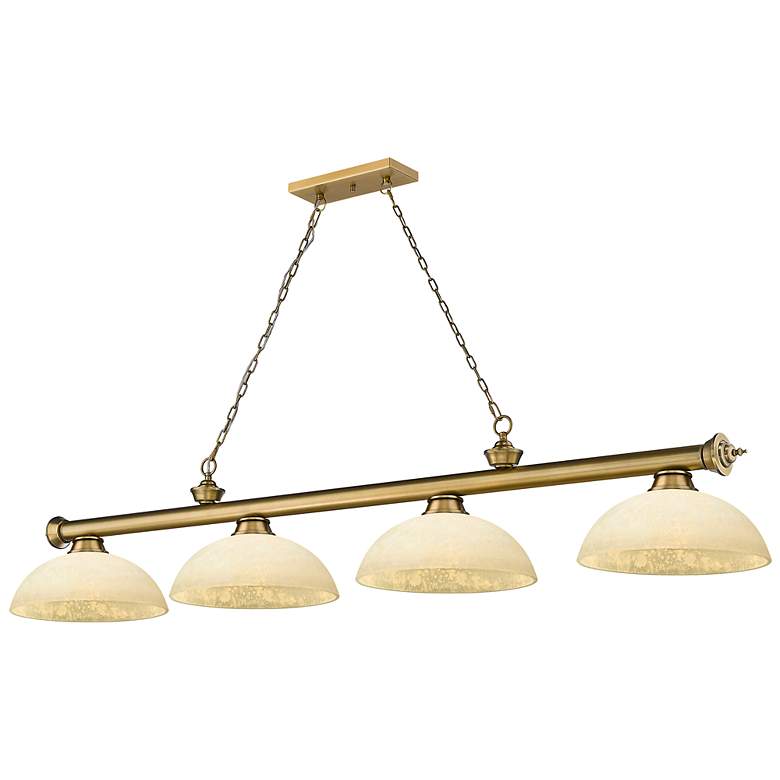 Image 2 Cordon by Z-Lite Rubbed Brass 4 Light Billiard Light