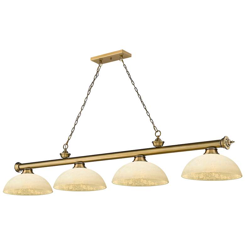 Image 1 Cordon by Z-Lite Rubbed Brass 4 Light Billiard Light