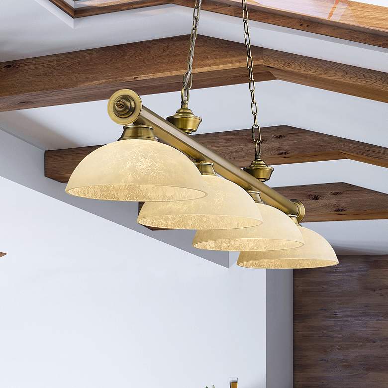 Image 1 Cordon by Z-Lite Rubbed Brass 4 Light Billiard Light