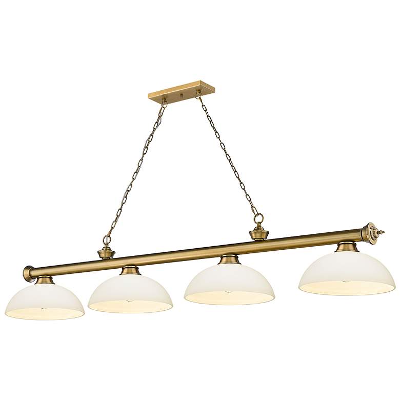 Image 2 Cordon by Z-Lite Rubbed Brass 4 Light Billiard Light